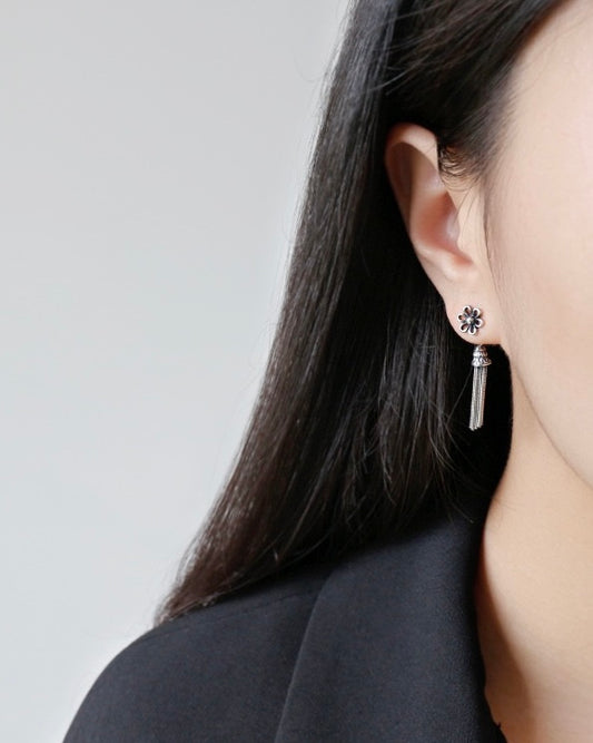 Vintage Floral Tassel Earrings