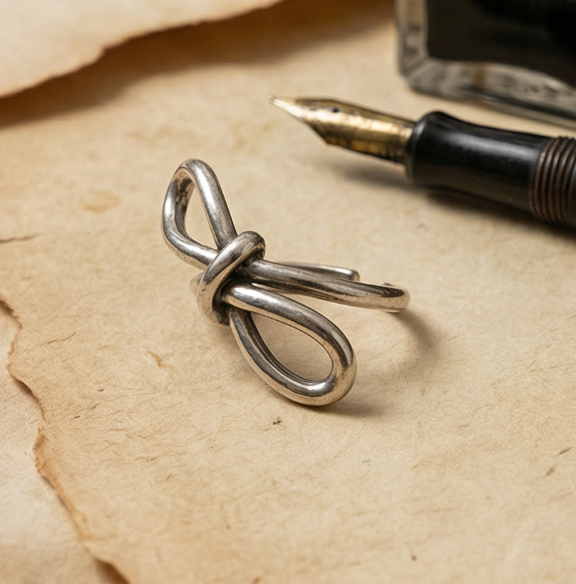 Vintage Silver Bow Open Ring