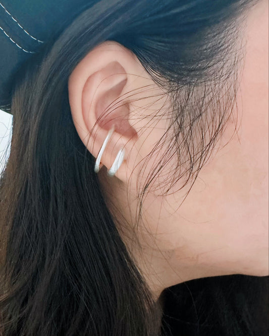 Brushed Silver Ear Cuff