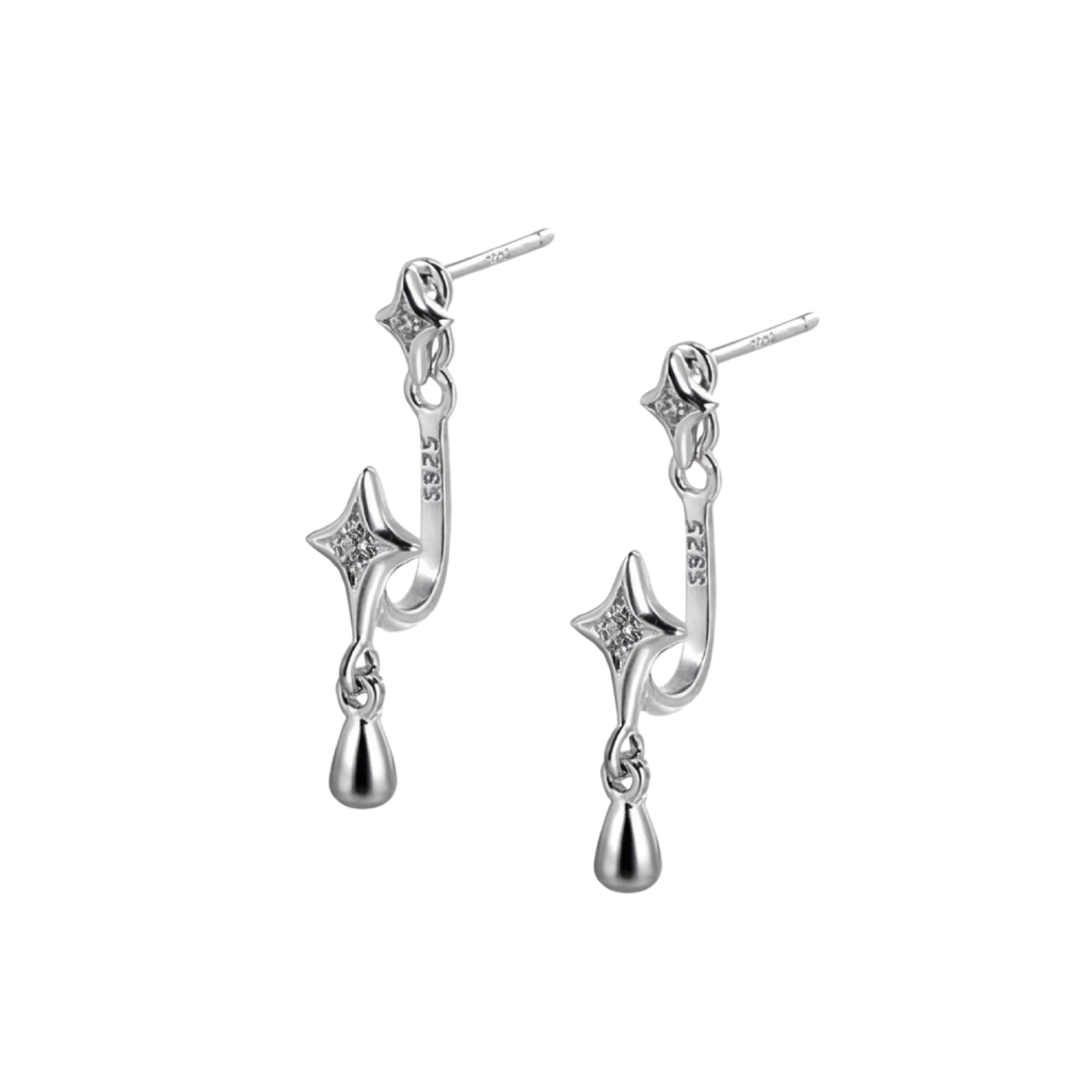 Twin Four-Pointed Star Earrings