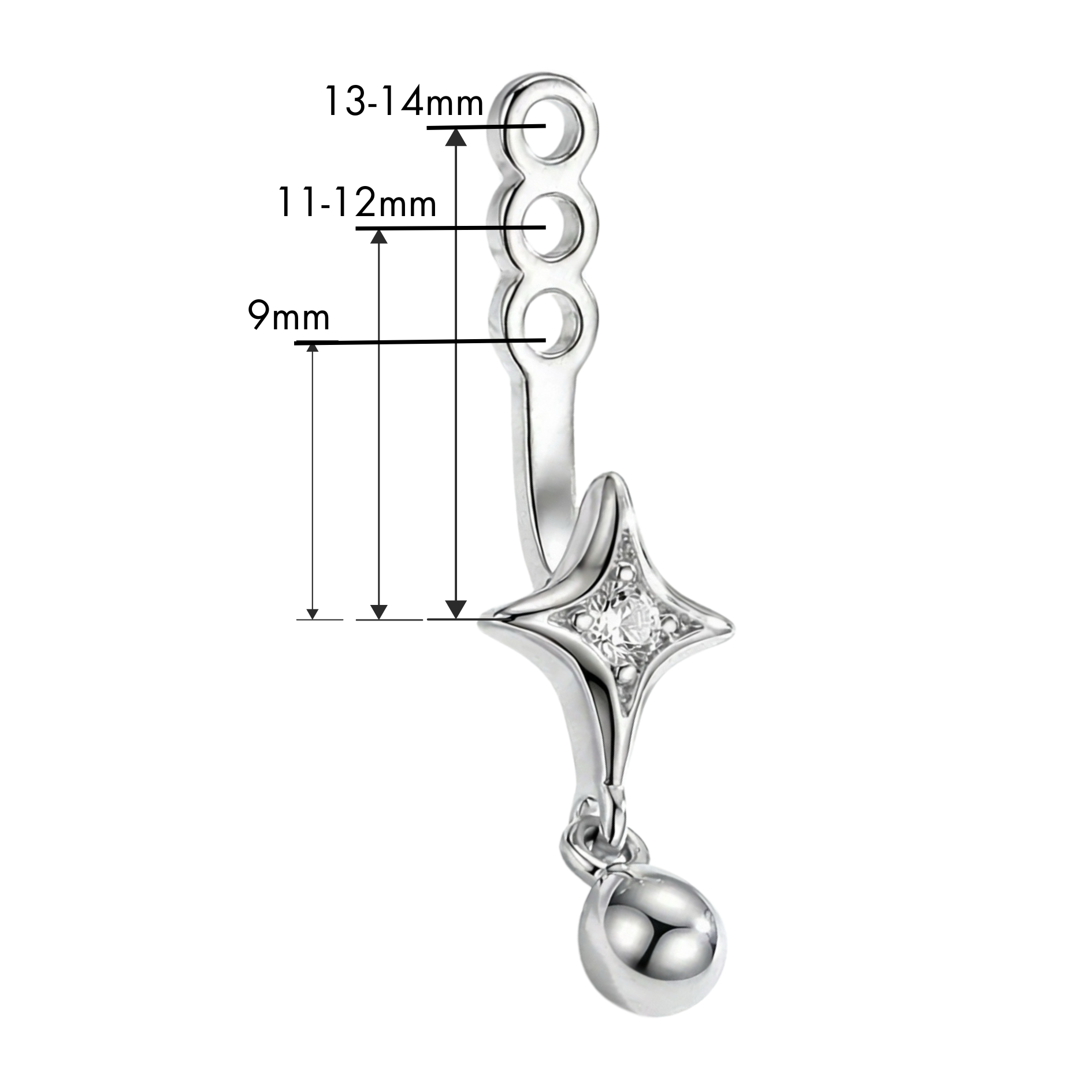 Twin Four-Pointed Star Earrings