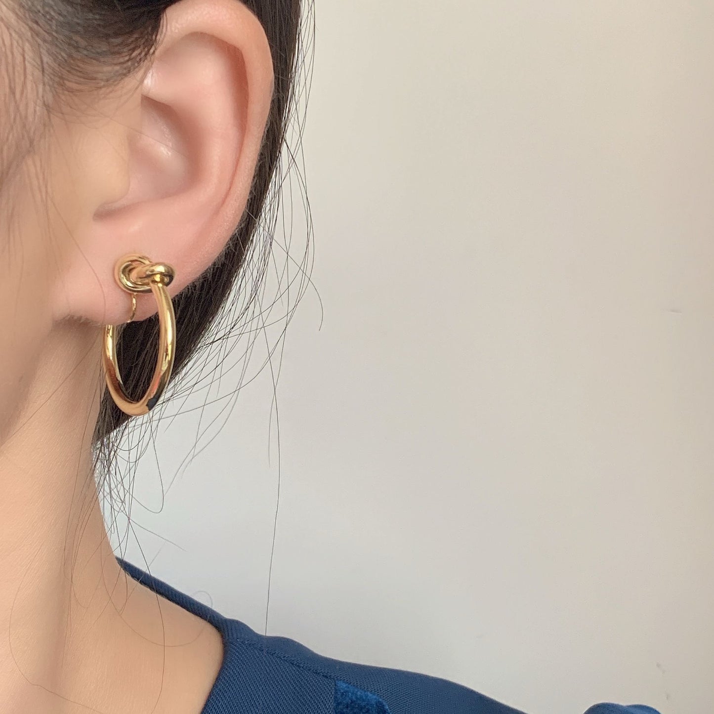 Knot Hoop Clip-on Earrings