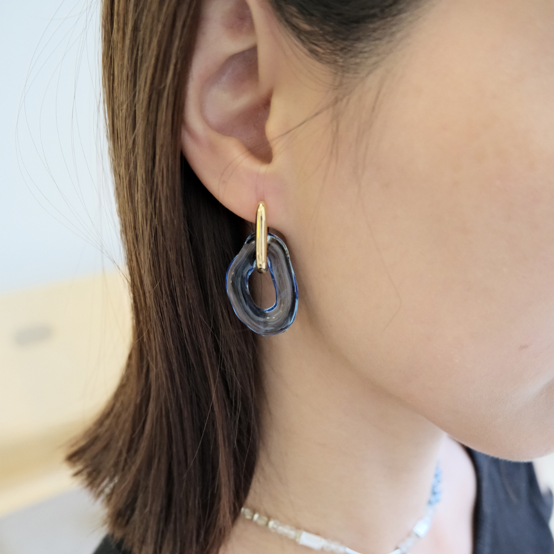Glass Hoop Earrings