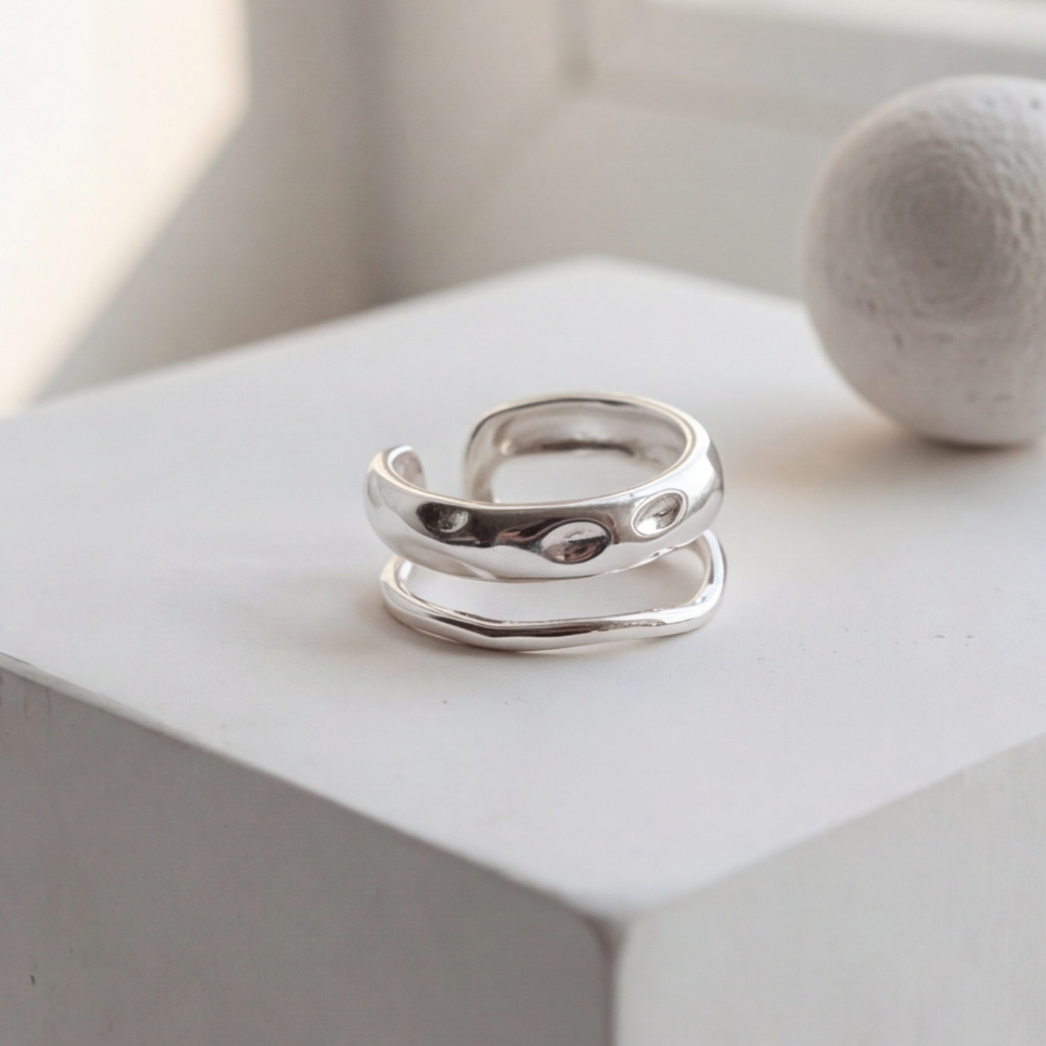 Irregular Bumpy Open Ring