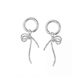 Ribbon Charm Hoop Earrings