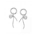 Ribbon Charm Hoop Earrings