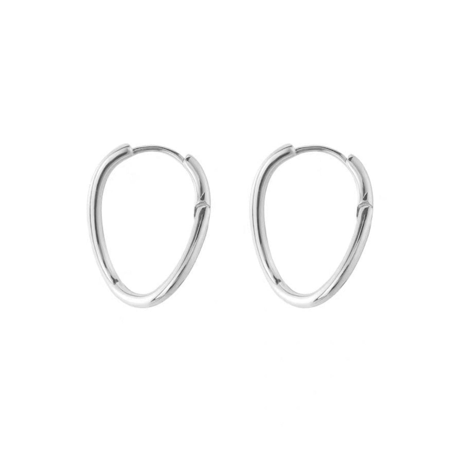 Silver Curved Hoops