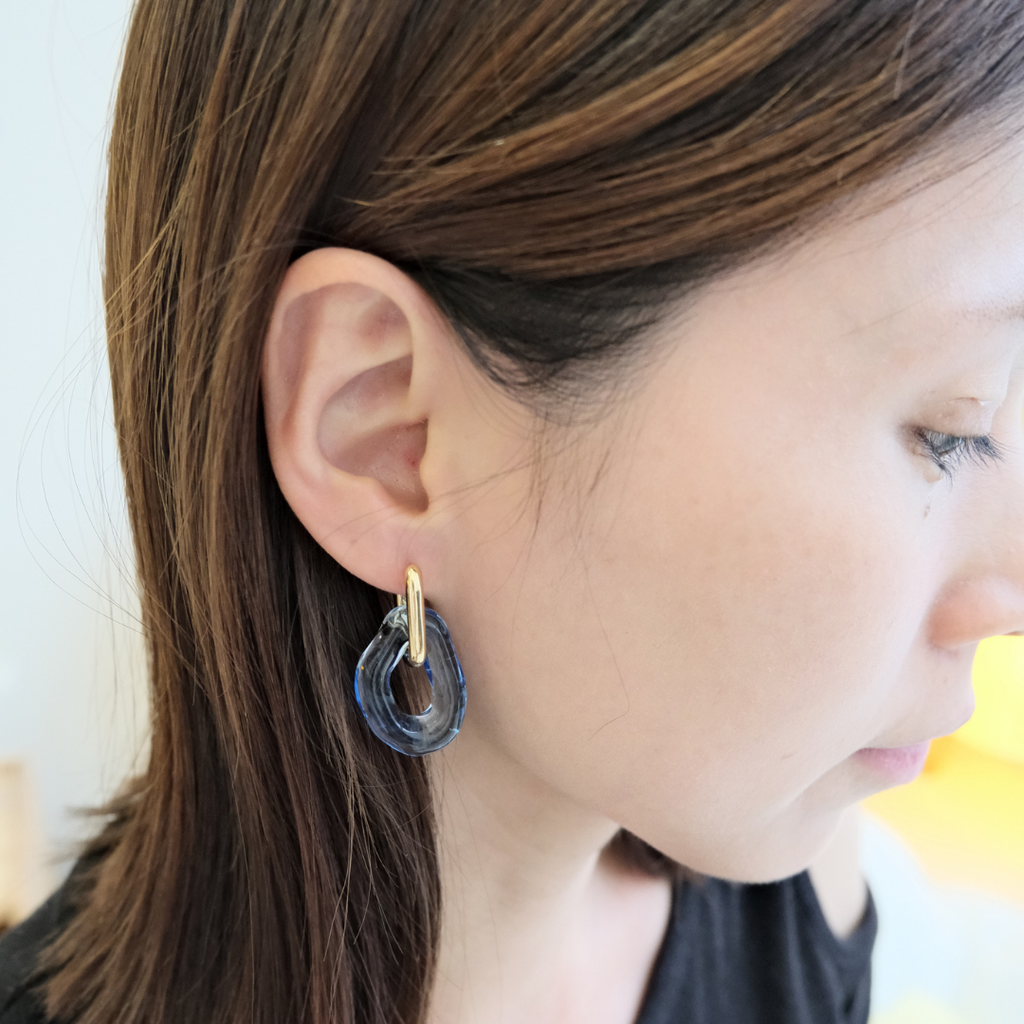 Glass Hoop Earrings