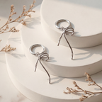 Ribbon Charm Hoop Earrings