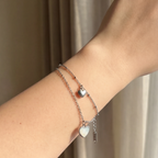 Two-Heart Double Chain Bracelet