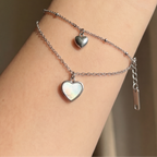 Two-Heart Double Chain Bracelet