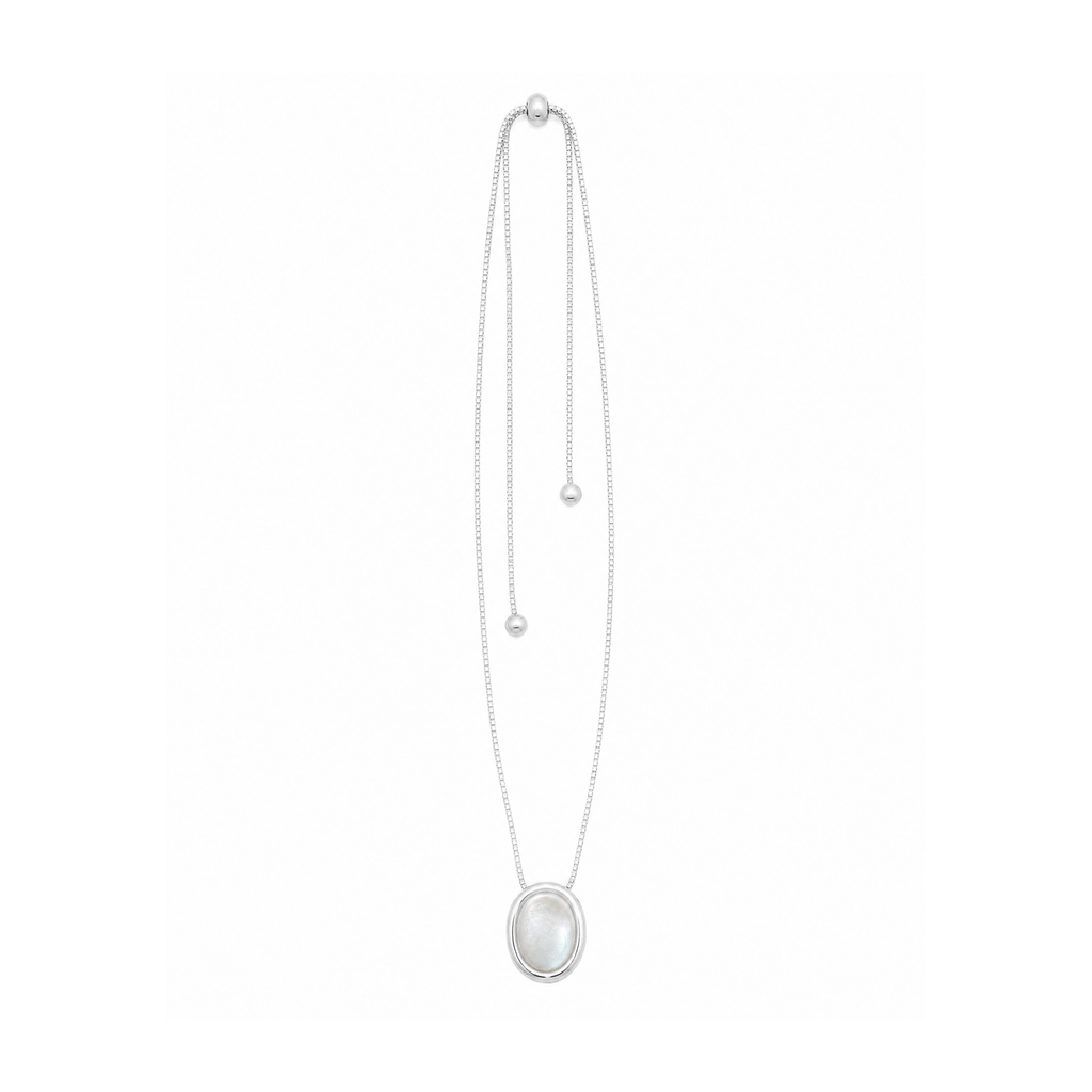 Matte Oval Bead Necklace