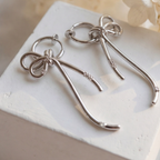 Ribbon Charm Hoop Clip-on Earrings