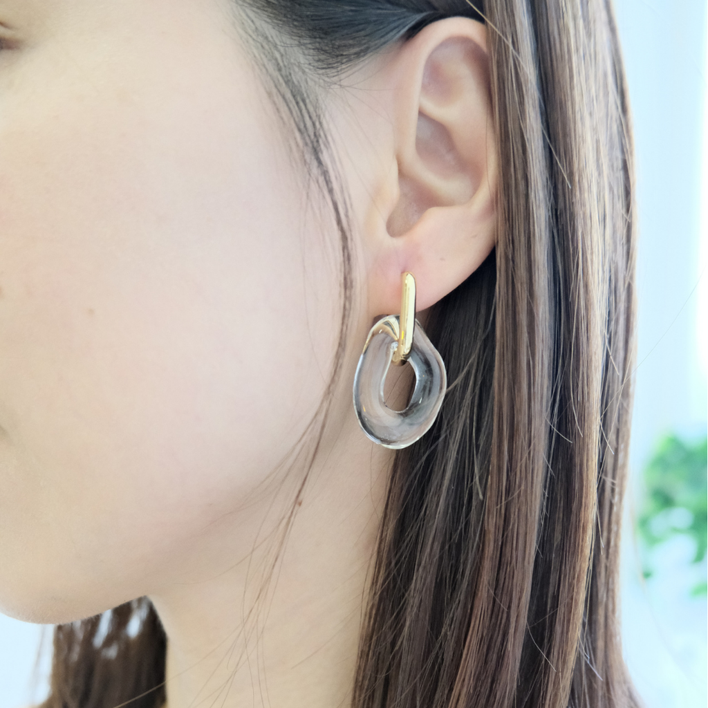 Glass Hoop Earrings