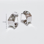 C-Shape Silver Earrings