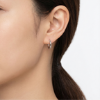 Ribbon Charm Hoop Earrings