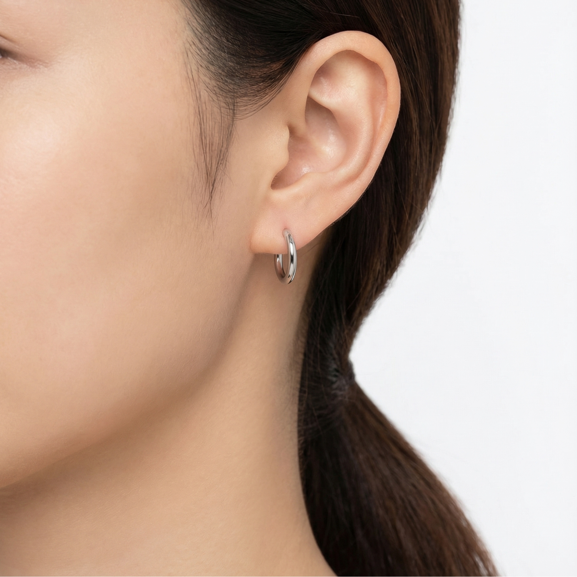 Ribbon Charm Hoop Earrings