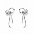 Ribbon Charm Hoop Clip-on Earrings