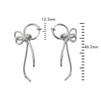 Ribbon Charm Hoop Clip-on Earrings