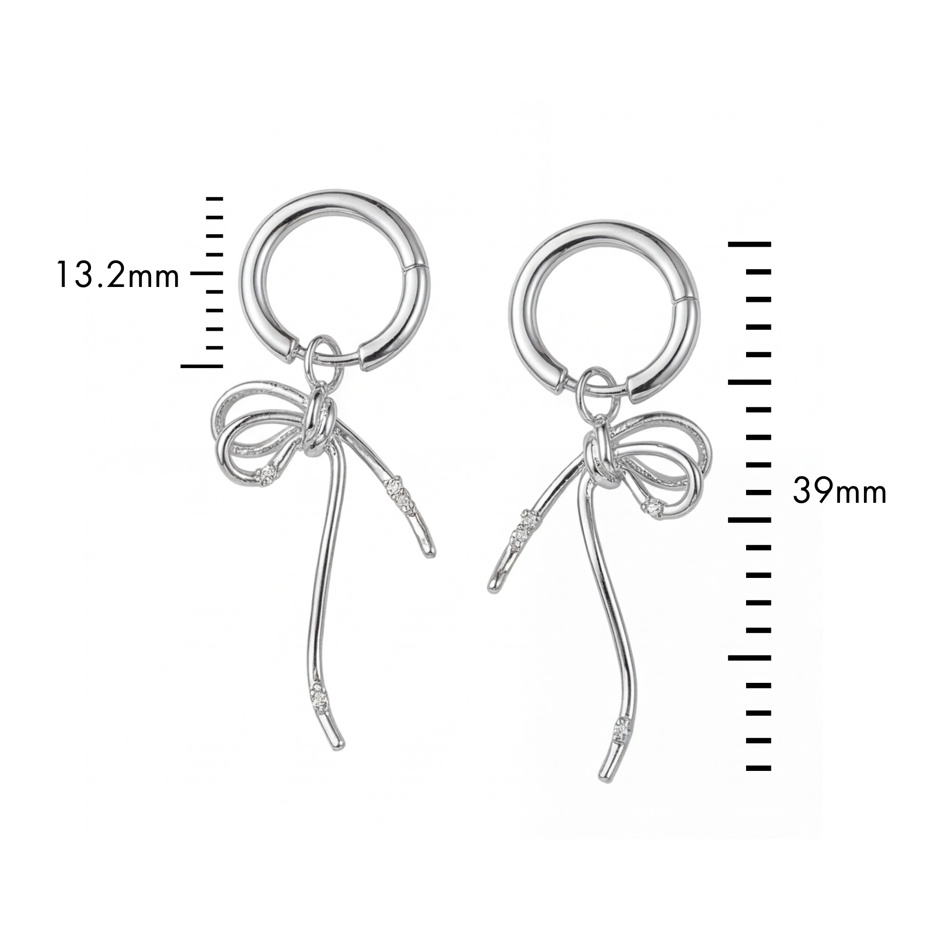 Ribbon Charm Hoop Earrings