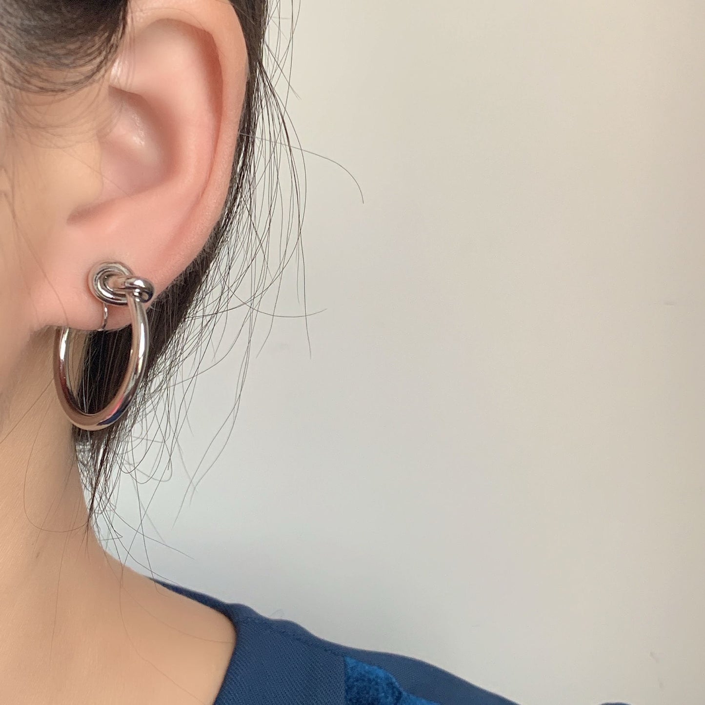 Knot Hoop Clip-on Earrings