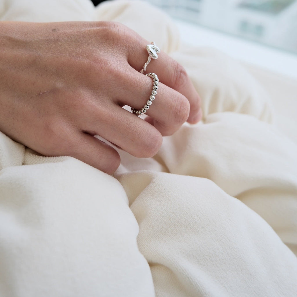 Hammered Heart Twist Ring