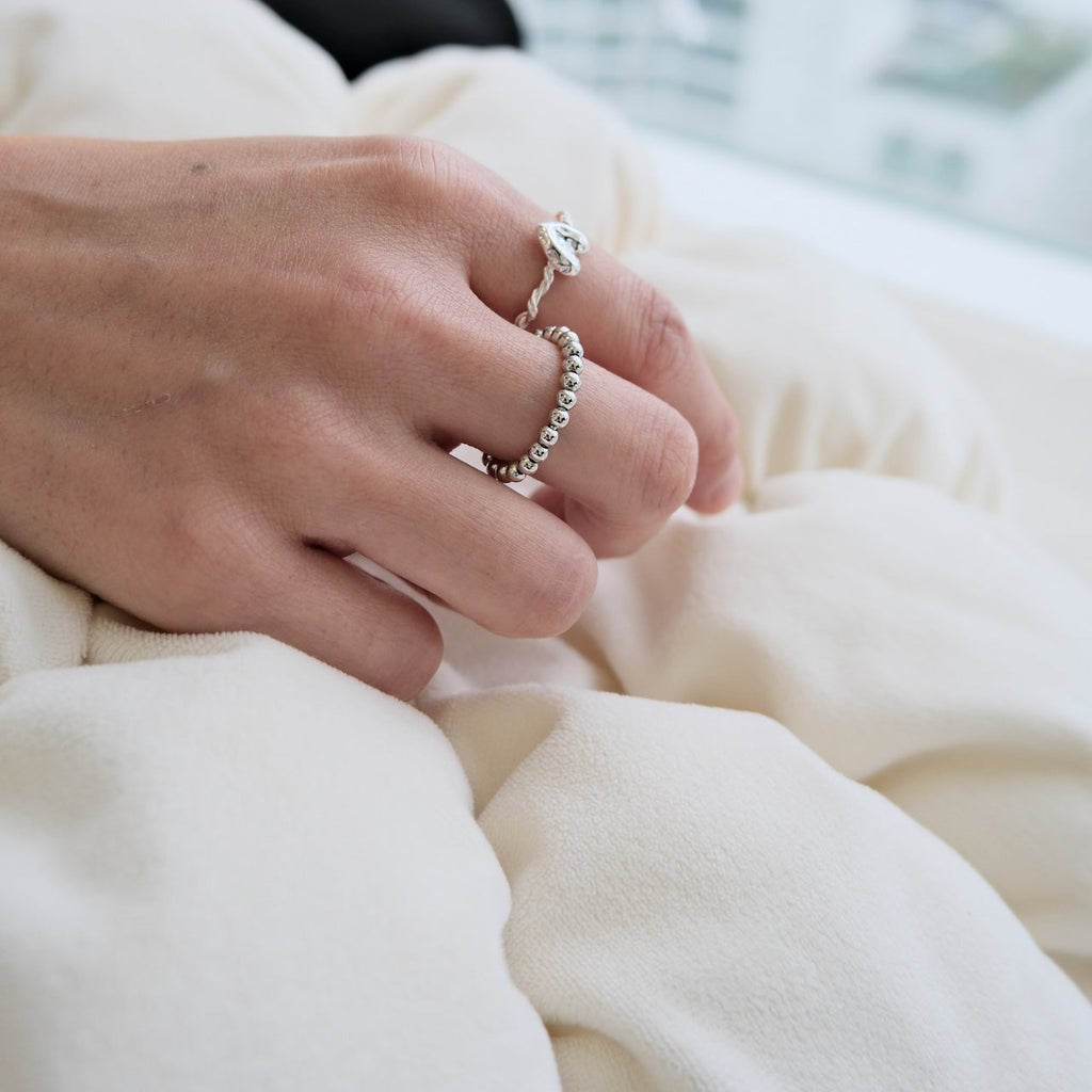 Silver Beaded Ring