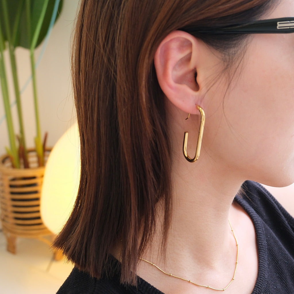 C-shaped Drop Earrings