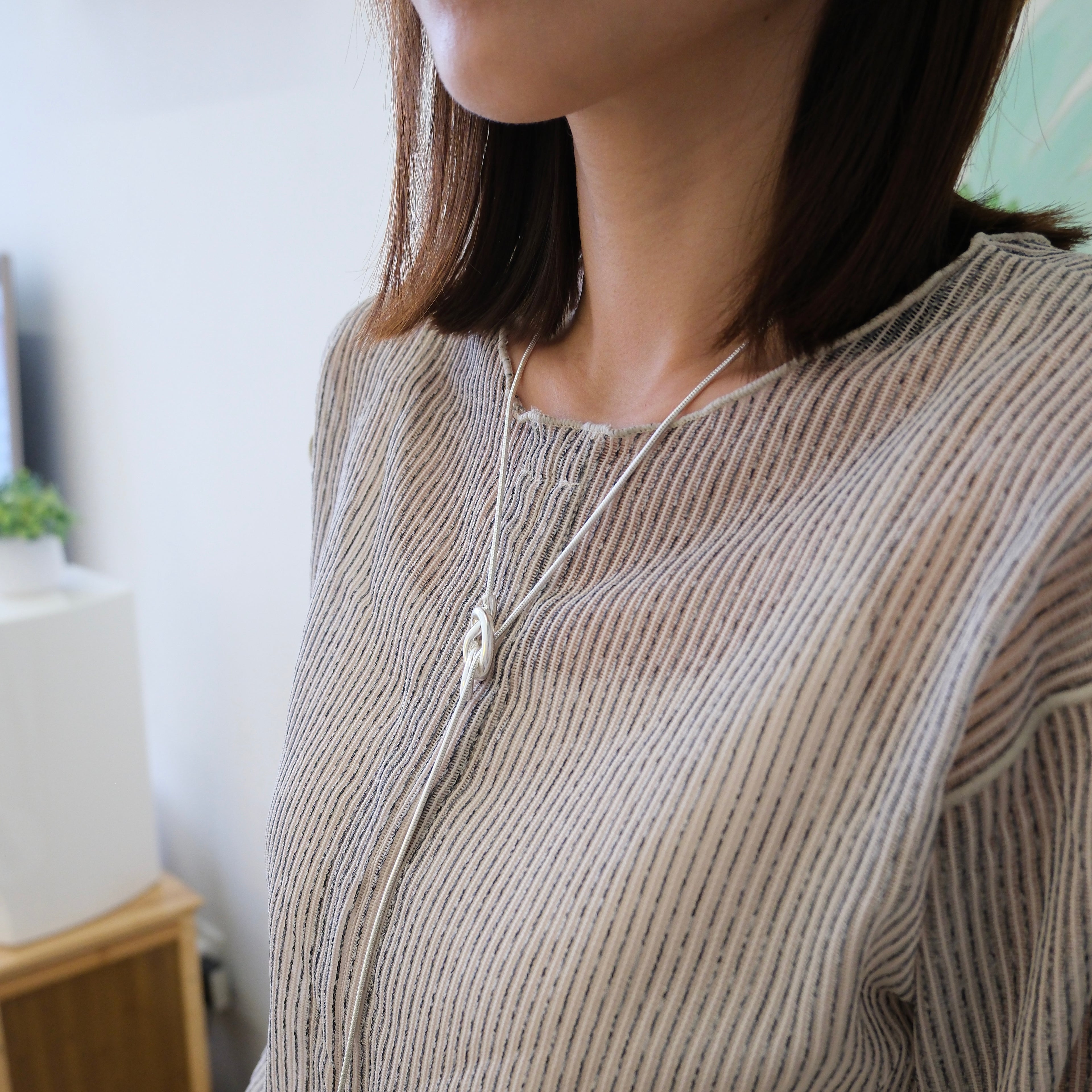 Satin Gold / Silver Lariat Necklace