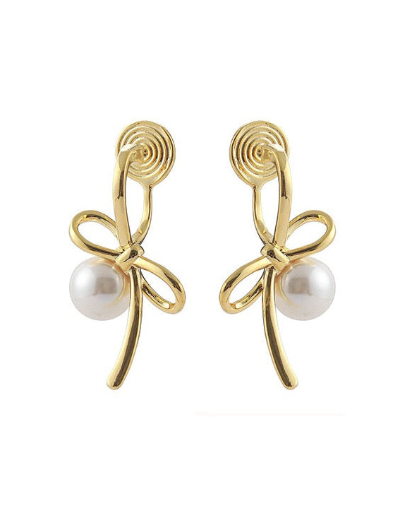 Pearl Knot Clip-on Earrings