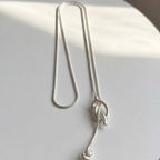 Satin Gold / Silver Lariat Necklace