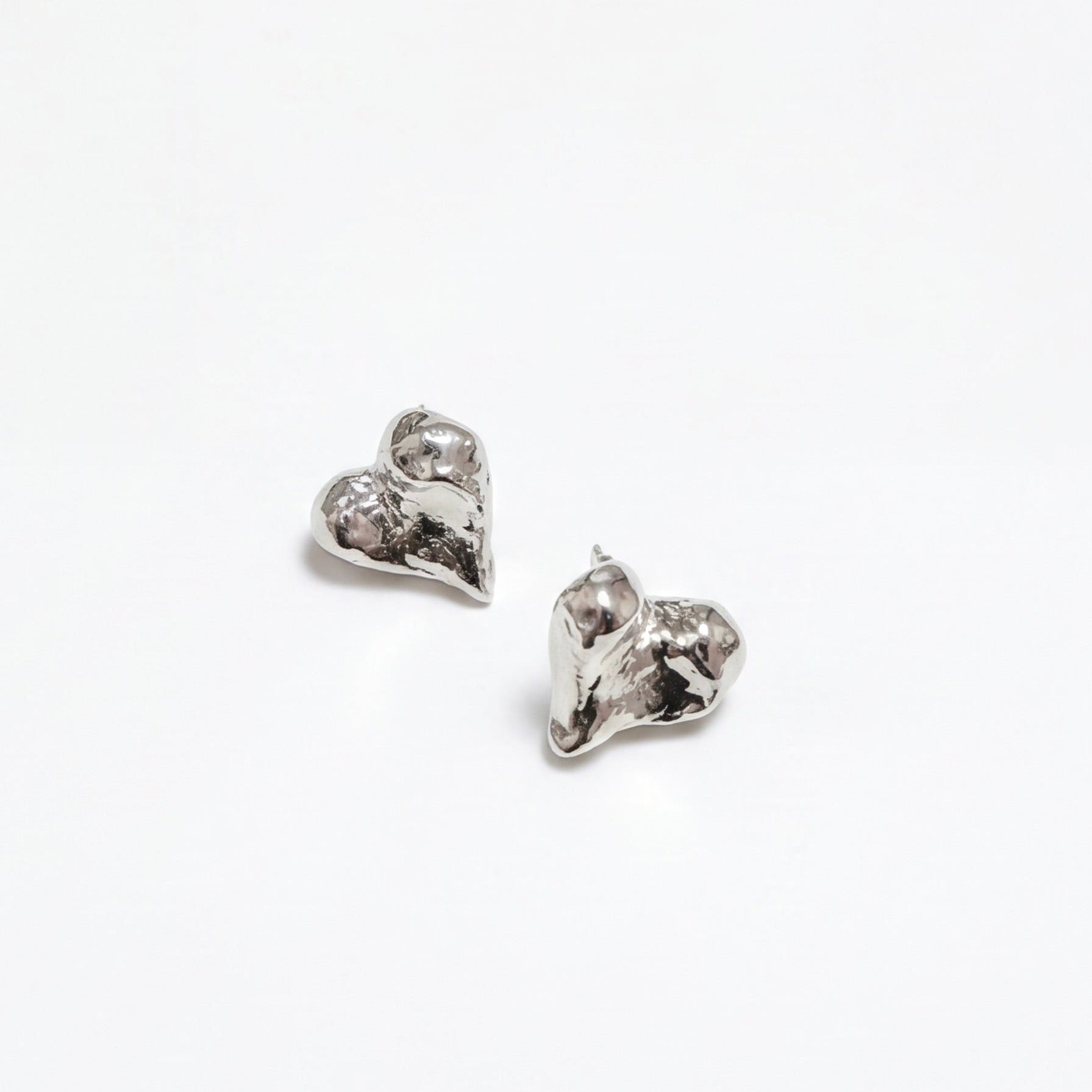 Hammered Heart Earrings