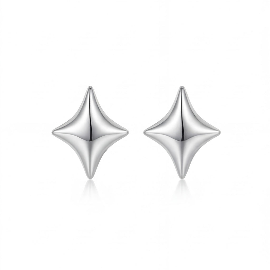 Four-Point Star Screw Back Stud Earrings