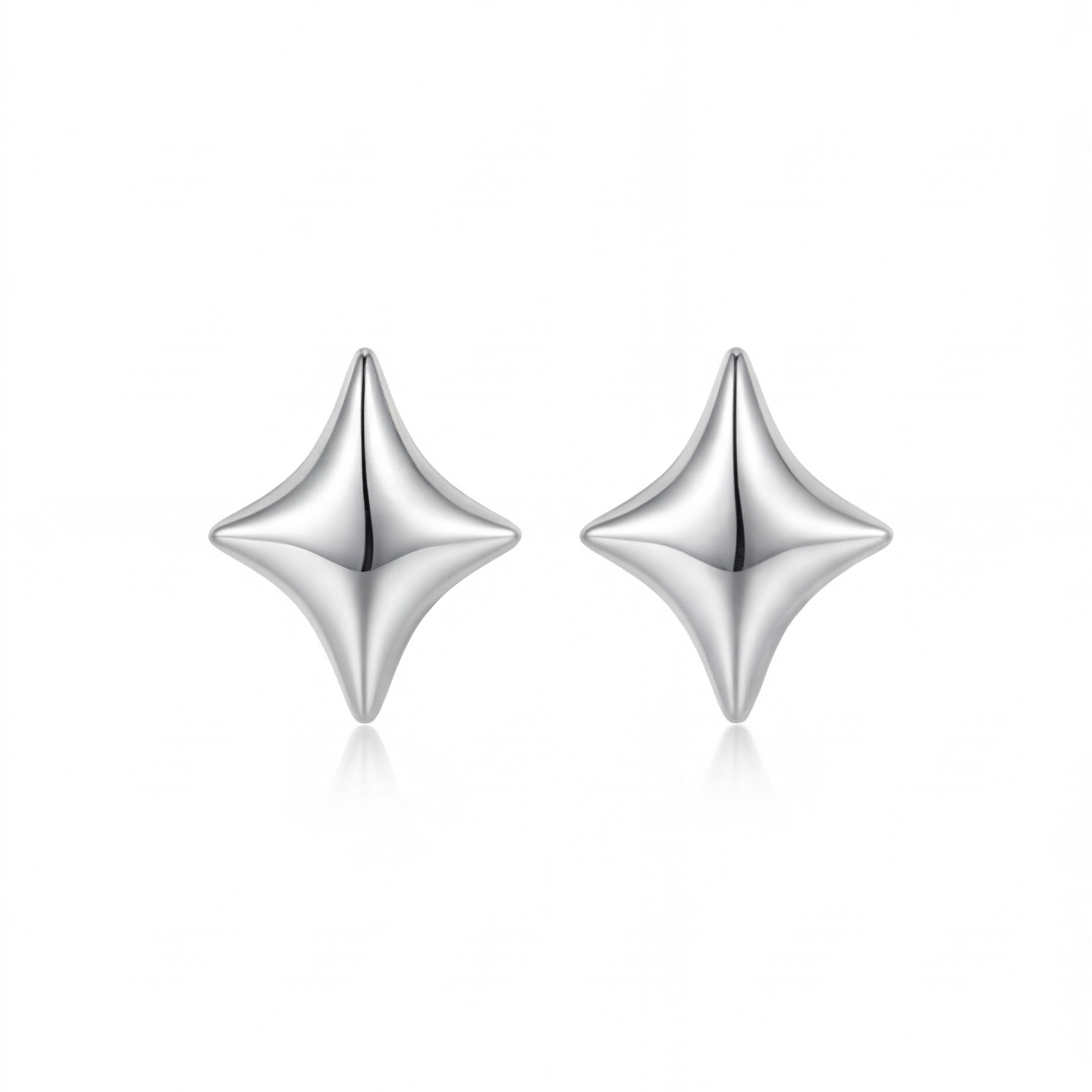Four-Point Star Screw Back Stud Earrings