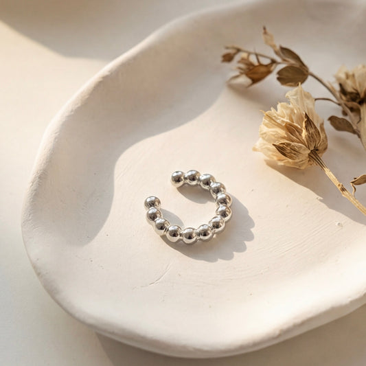 Beaded Titanium Steel Ear Cuff