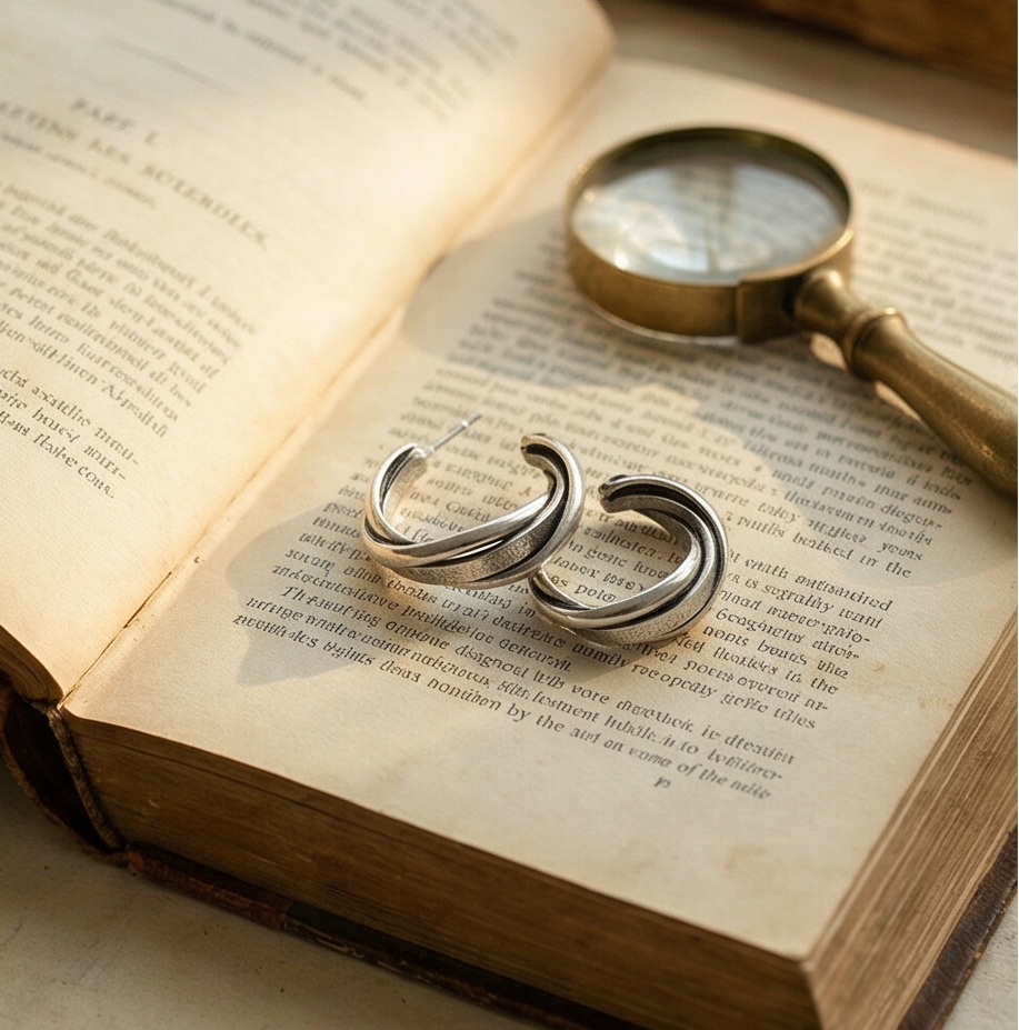 Vintage Twisted C-Hoop Earrings