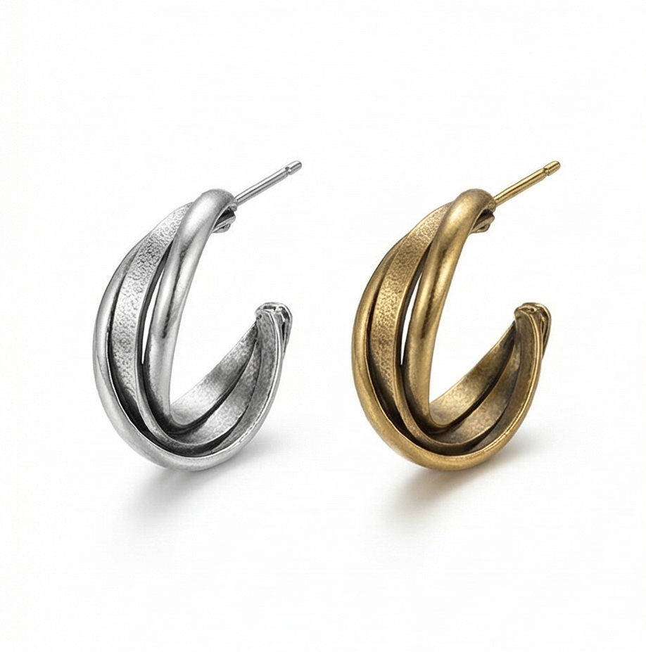 Vintage Twisted C-Hoop Earrings