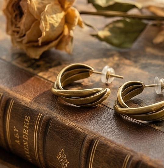 Vintage Twisted C-Hoop Earrings