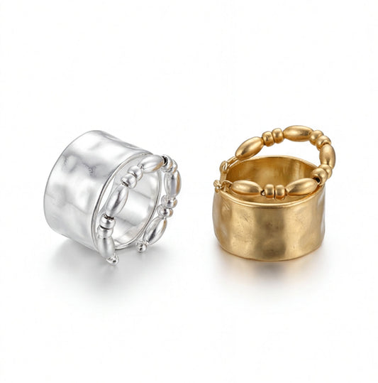 Vintage Double-Layer Matte Ring