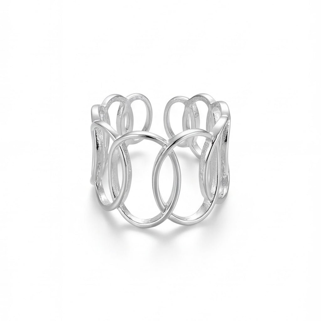 Interlocking Oval Open Ring