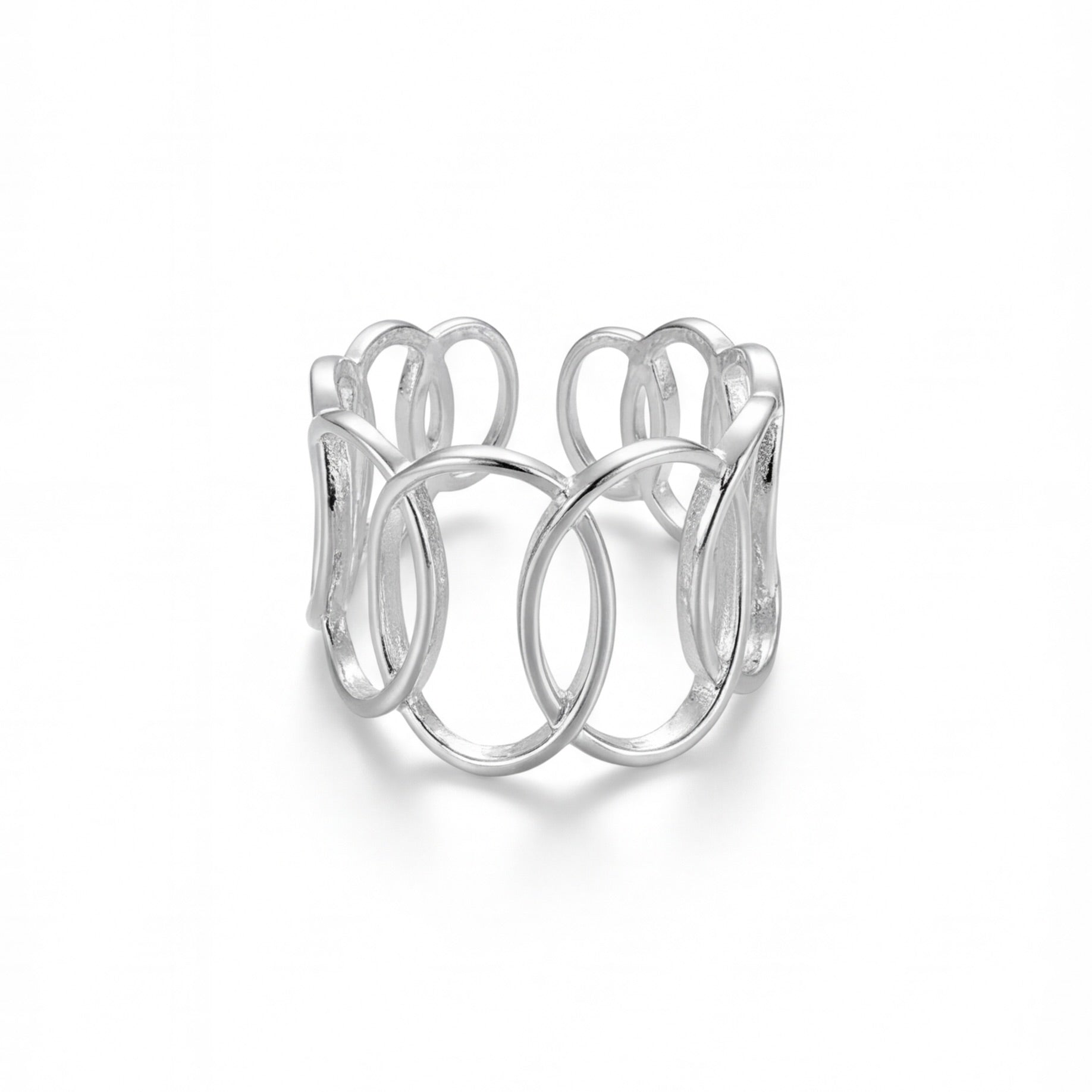 Interlocking Oval Open Ring