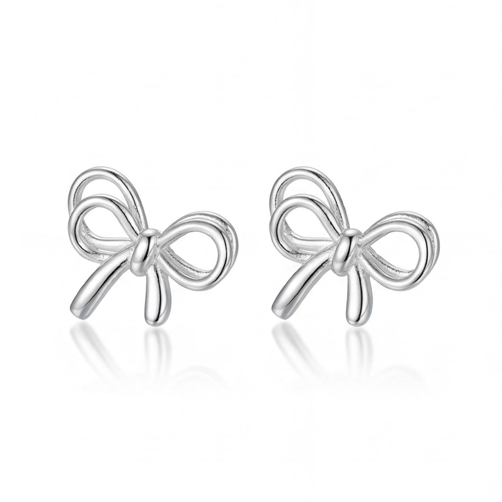 999 Double Layer Ribbon Bow Earrings