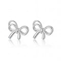 999 Double Layer Ribbon Bow Earrings
