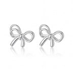 999 Double Layer Ribbon Bow Earrings