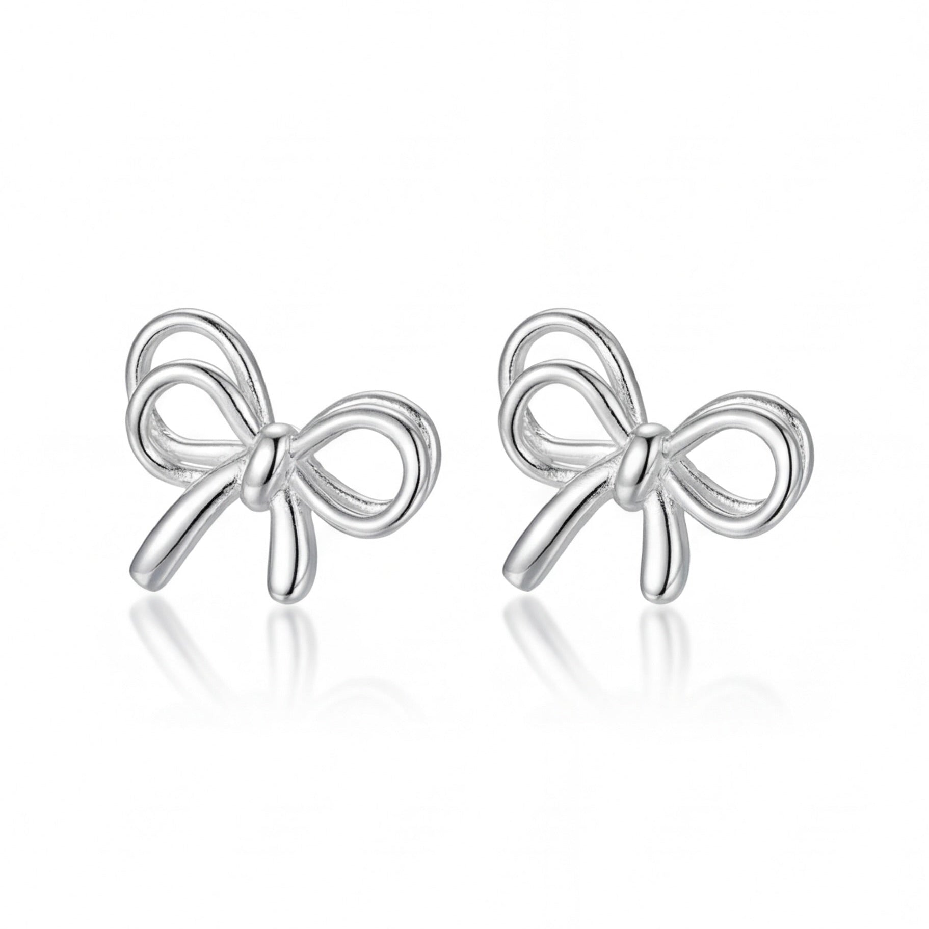 999 Double Layer Ribbon Bow Earrings