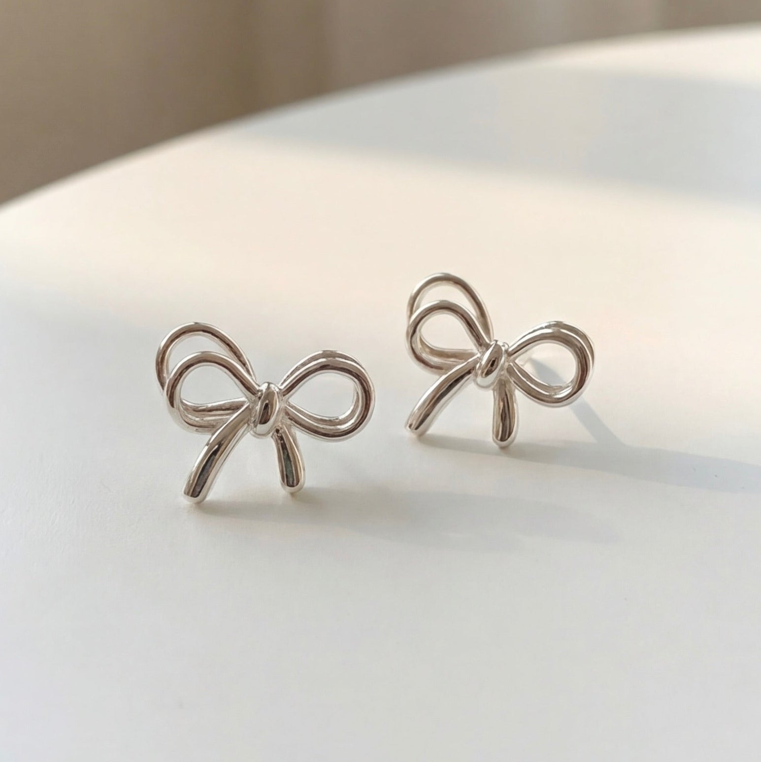 999 Double Layer Ribbon Bow Earrings