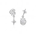Quartz Four-Point Star Earrings