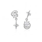 Quartz Four-Point Star Earrings