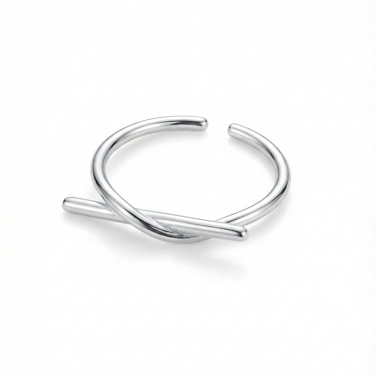 Knotted Line Open Ring