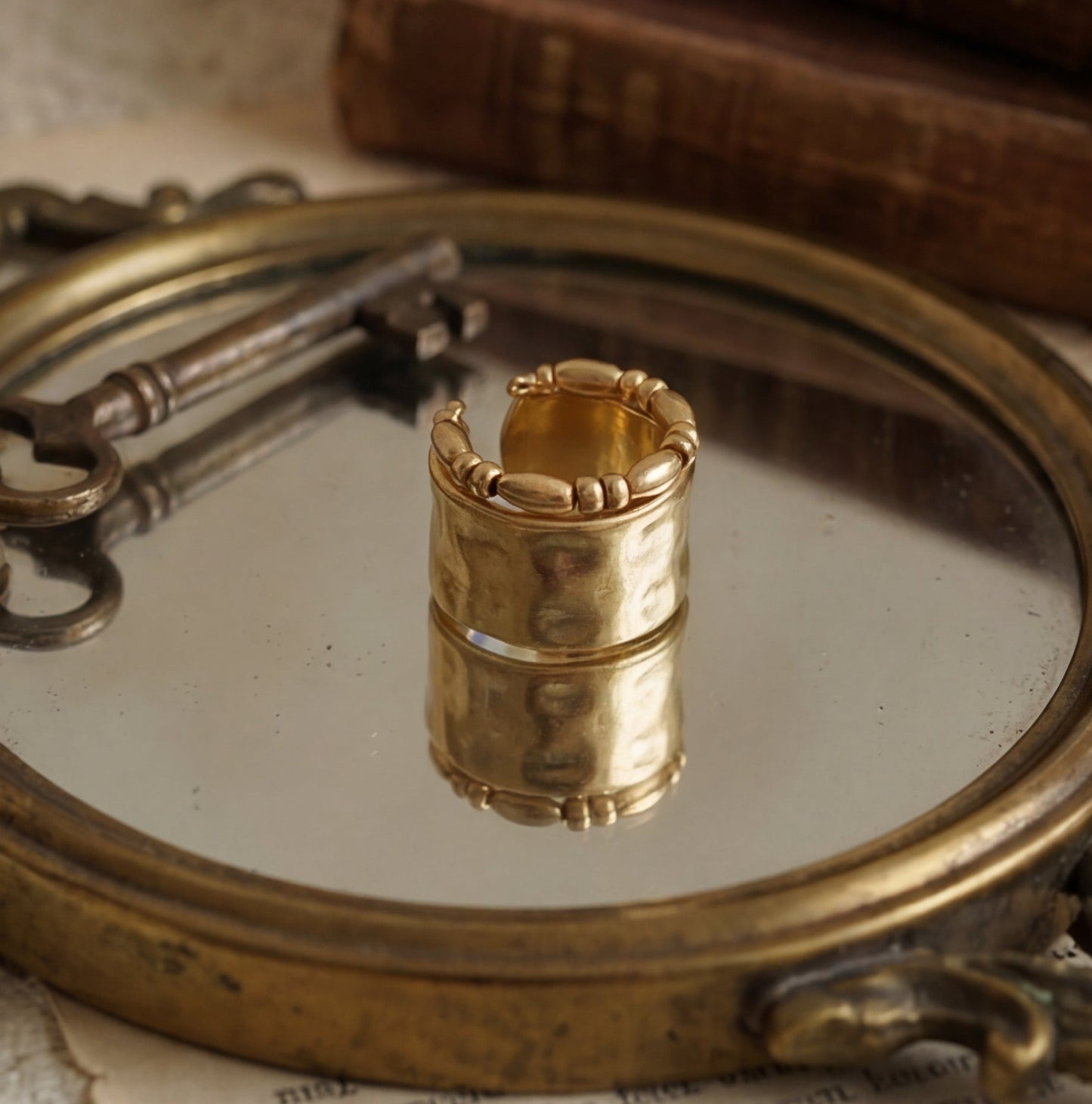 Vintage Double-Layer Matte Ring